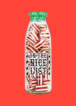 Tasty Candy Cane treats For tho-ho-hose on Santa�s nice list only! Great novelty gift for stocking fillers and Secret Santa Comes in a be-yule-tiful reusable glass bottle These yummy strawberry and vanilla flavoured sweets from Treat Kitchen are a Christmas childhood classic bound to trigger off some warm, nostalgic memories. The quirky packaging makes it stand out from other festive goodies giving it more of a fun touch. Packed in a facility that also handles Milk, Mustard, Celery, Nuts, Peanuts, Soya, Sesame Seeds and Sulphites.